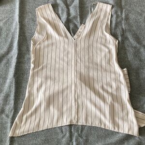 Striped V-Neck Sleeveless Top
